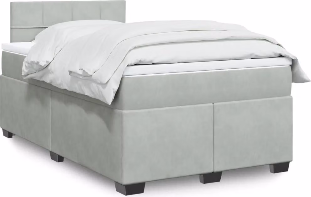 Maison Exclusive - Giroletto a Molle con Materasso Grigio Chiaro 120x200cm Velluto