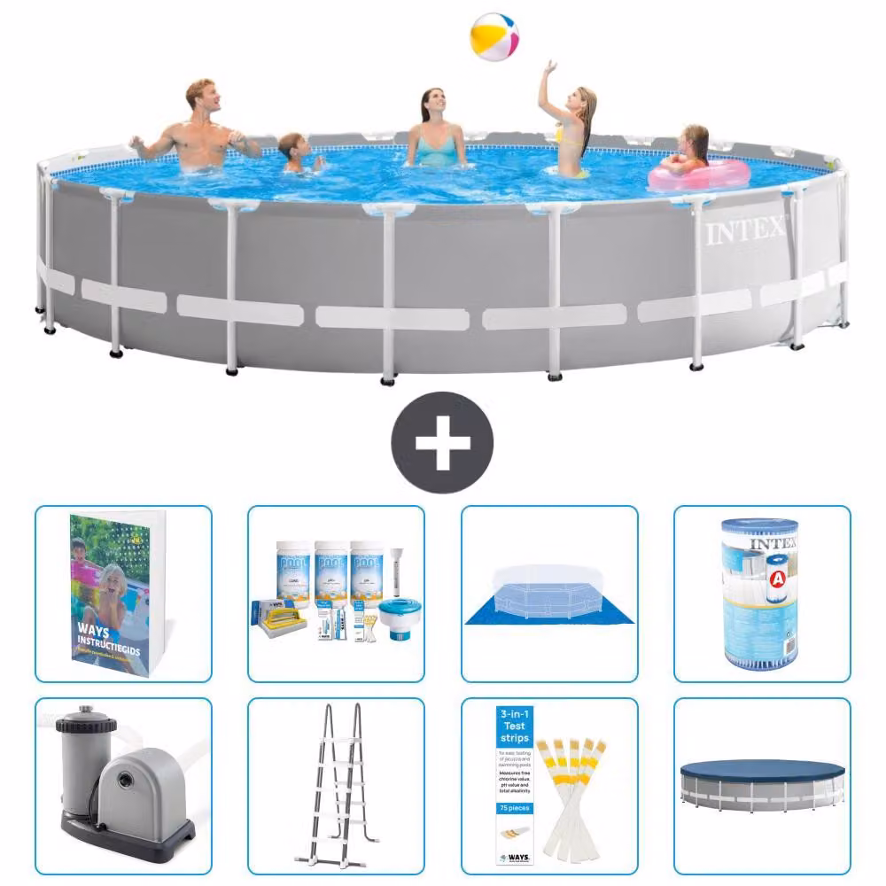 Struttura per piscina a forma di prisma - 610x132 cm - composta da 7 elementi - modello S556