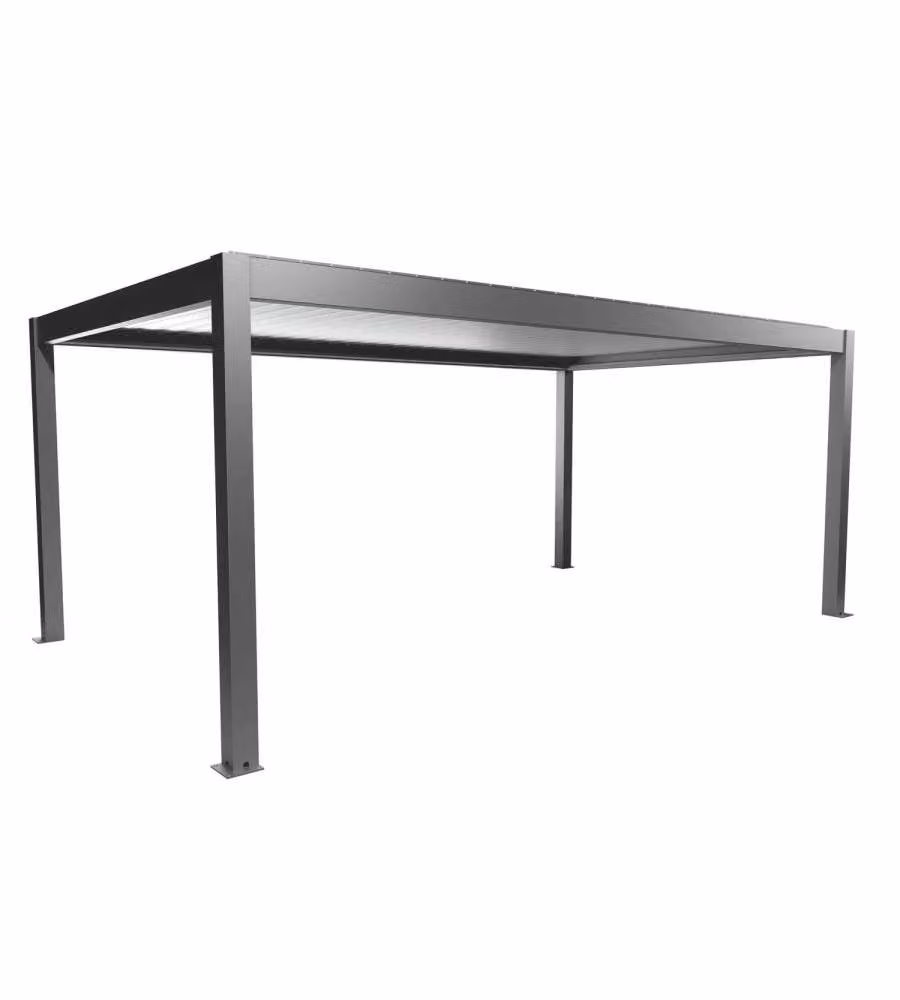 Biohort Pergola autoportante grigio quarzo/argento 6x3,5 m con lamelle