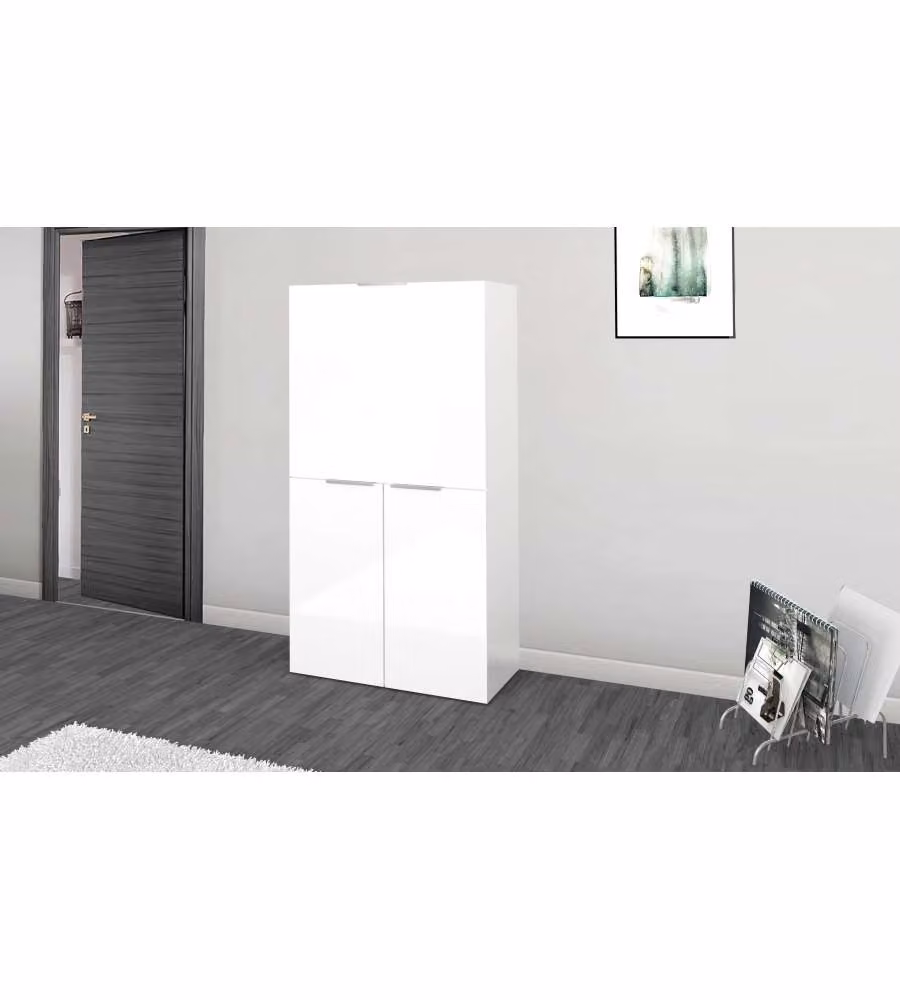 Scrivania Dalia Angolo Design Moderno Bianco Lucido
