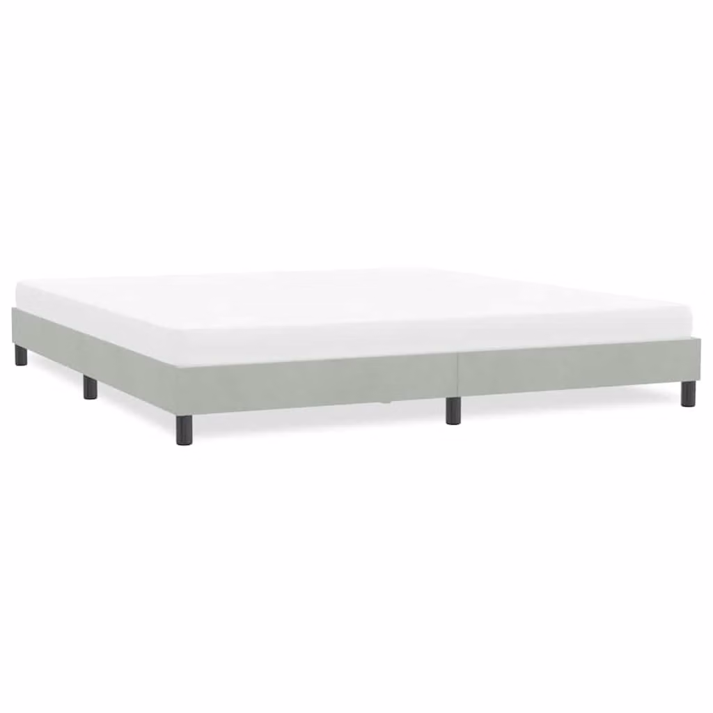 vidaXL Giroletto senza Materasso in Velluto Grigio Chiaro L: 183 cm, P: 213 cm