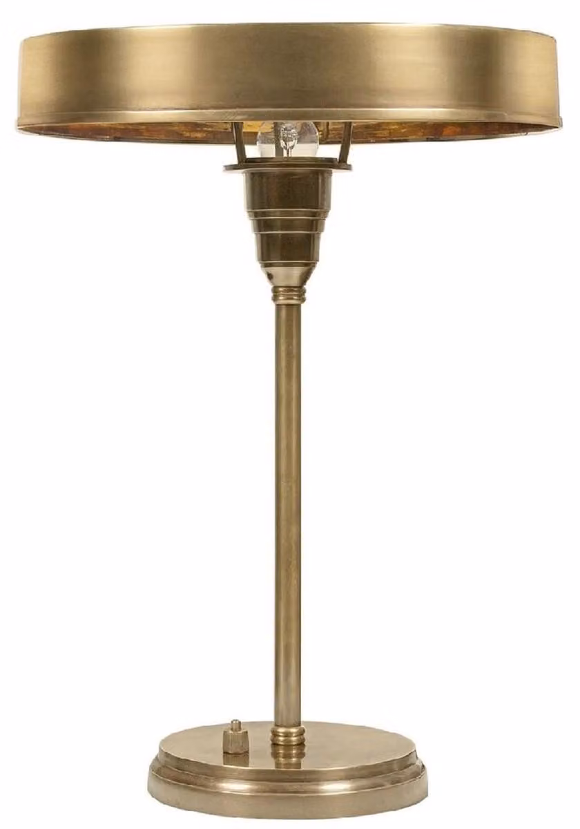 Casa Padrino lampada da tavolo Art Deco in ottone antico Ø 38 x H. 53 cm - Lampada da tavolo rotonda in ottone - Luxury Lights - Luxury Interior