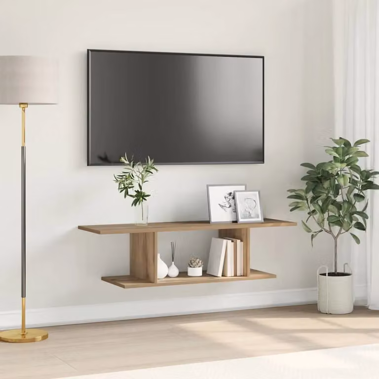 Set mobile TV vidaXL in stile rustico marrone e beige, L 103 x P 30 x H 26,5 cm