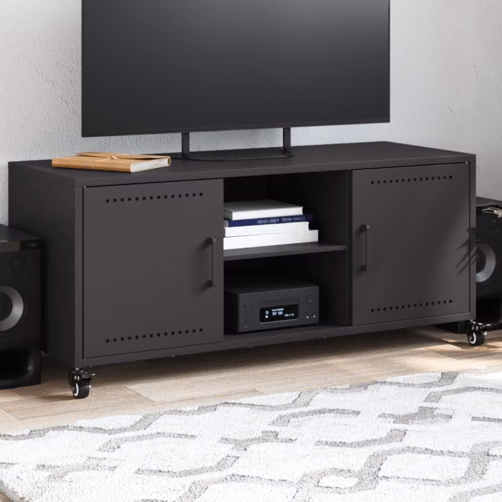 Supporto TV mobile vidaXL in acciaio nero L: 100,5 cm, P: 39 cm, H: 43,5 cm