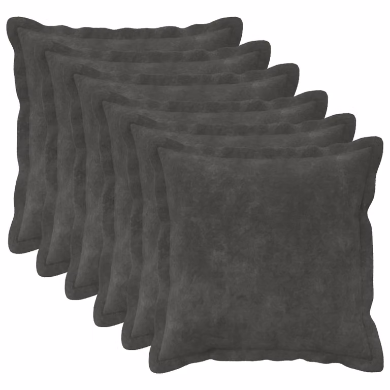 vidaXL Cuscino con cuscino HOUTEN 6 pz Antracite Fleece in microfibra