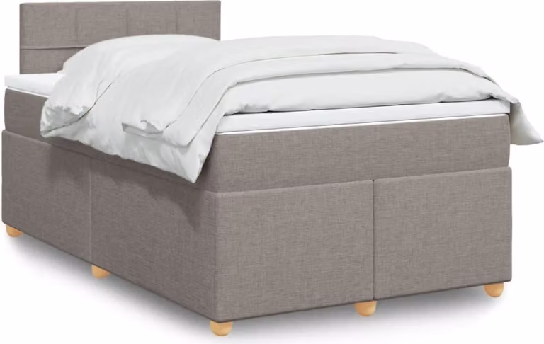 Maison Exclusive - Giroletto a Molle con Materasso Tortora 120x200 cm in Tessuto