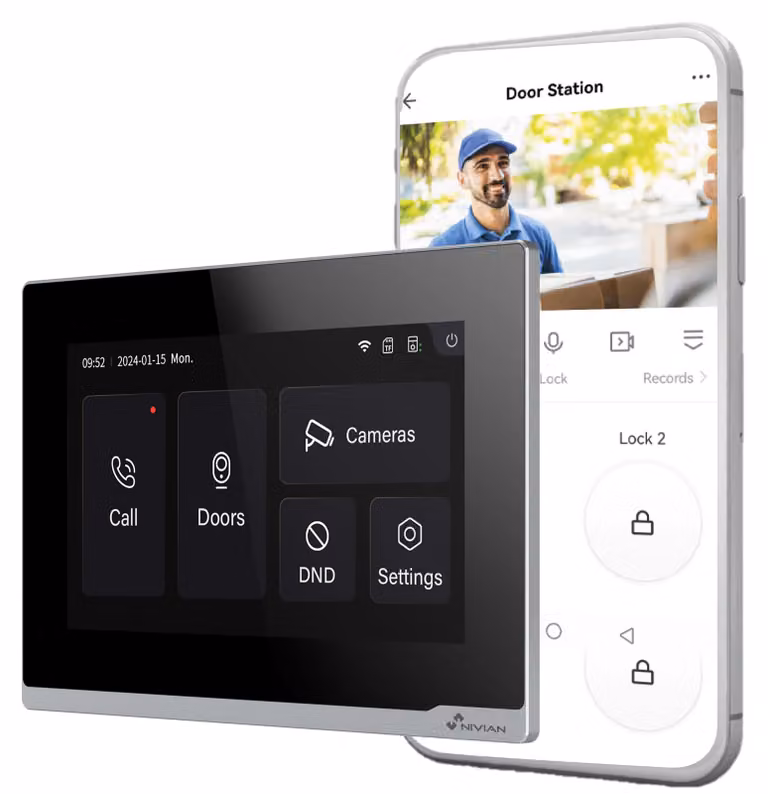 Monitor aggiuntivo da 17,8 cm (7 pollici) per citofoni video, con touchscreen Full HD
