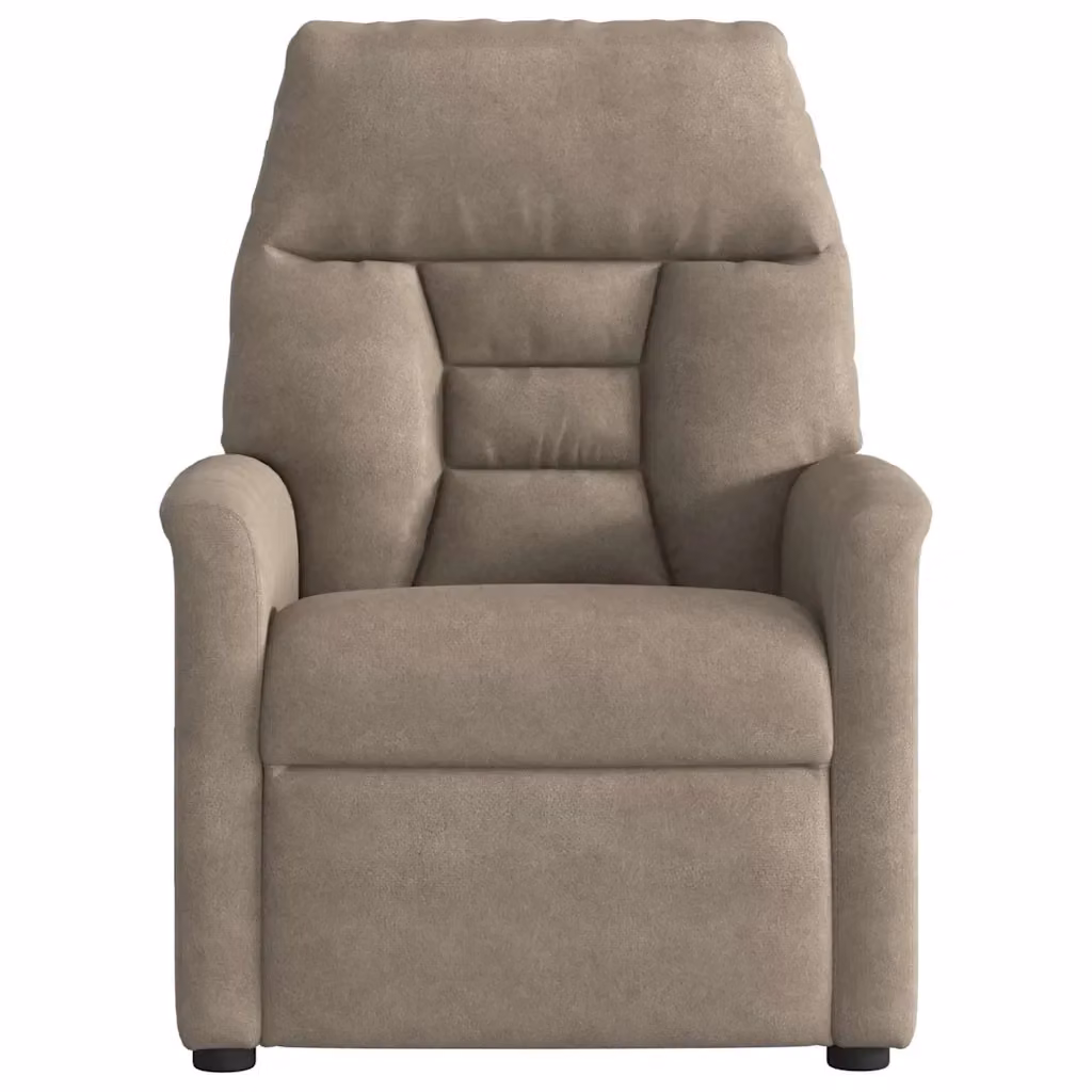 Poltrona Reclinabile Relax vidaXL in Microfibra Beige con Braccioli e Regolazione Manuale – 2