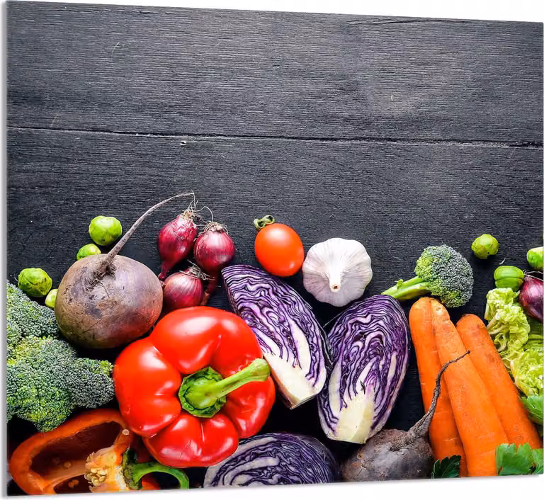 PIATTO DI VETRO PER LA CUCINA 65x60 Verdure