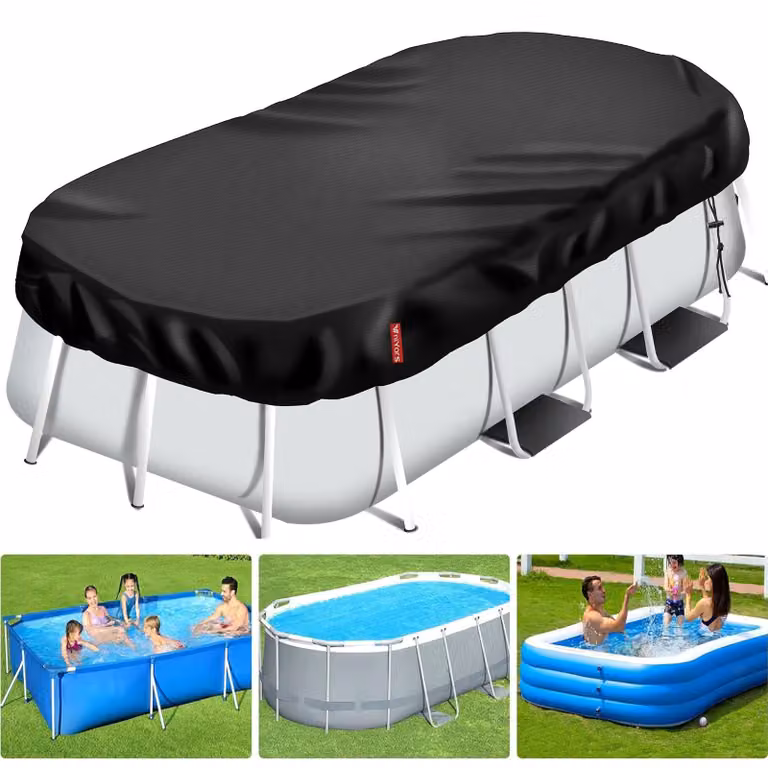 Copertura rotonda per piscine, copertura per vasche idromassaggio, tessuto impermeabile resistente con cordoncino
