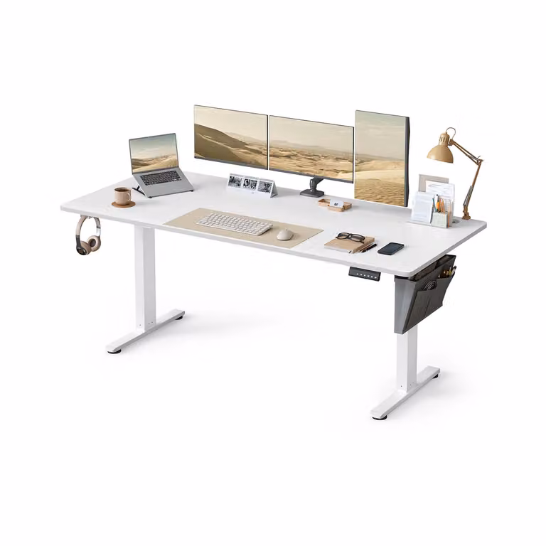 Scrivania Regolabile in Altezza Scrivania Elettrica per Lavoro in Piedi, Bianco Nuvola / 80 x 180 x (72-120) cm (P x l x H)
