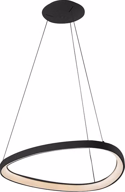 Lotus Sospensione a LED 60W 3000K Nero - Lampada da soffitto asimmetrica moderna IP20 CRI80 dimmerabile - Rossini Group