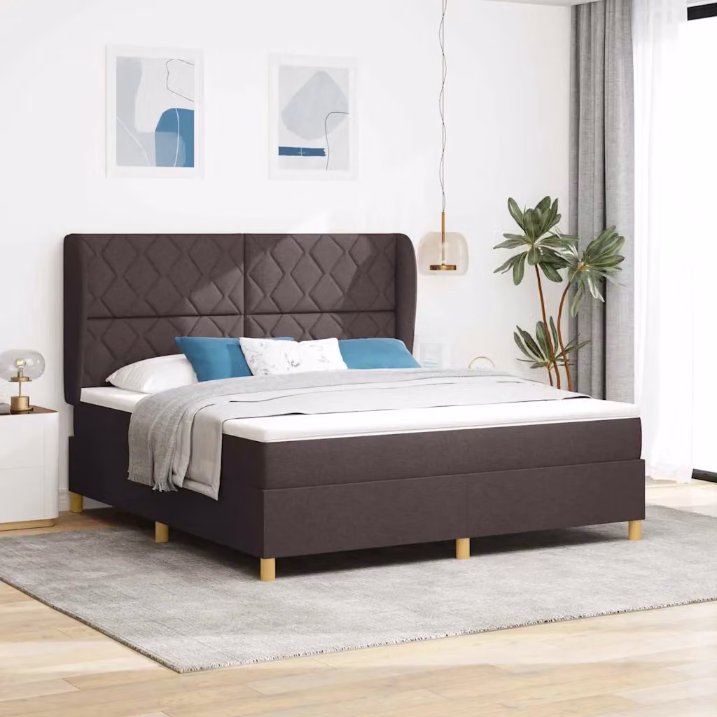 Letto ibrido con testiera vidaXL in tessuto marrone L: 180 cm, P: 200 cm, H: 280 cm