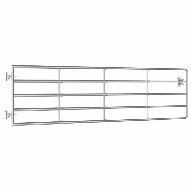 Cancello da Giardino Singolo in Acciaio Zincato con 5 Sbarre vidaXL Argento L: 115-300 cm, H: 90 cm