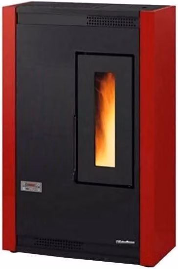 Stufa a pellet La Nordica Luisella 4,4 kW con tramoggia da 10 kg e telecomando colore bordeaux