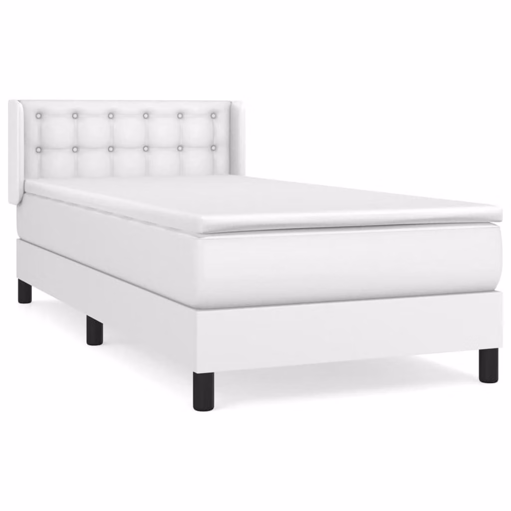 Giroletto a Molle con Materasso Bianco 100x200 cm in Pelle finta