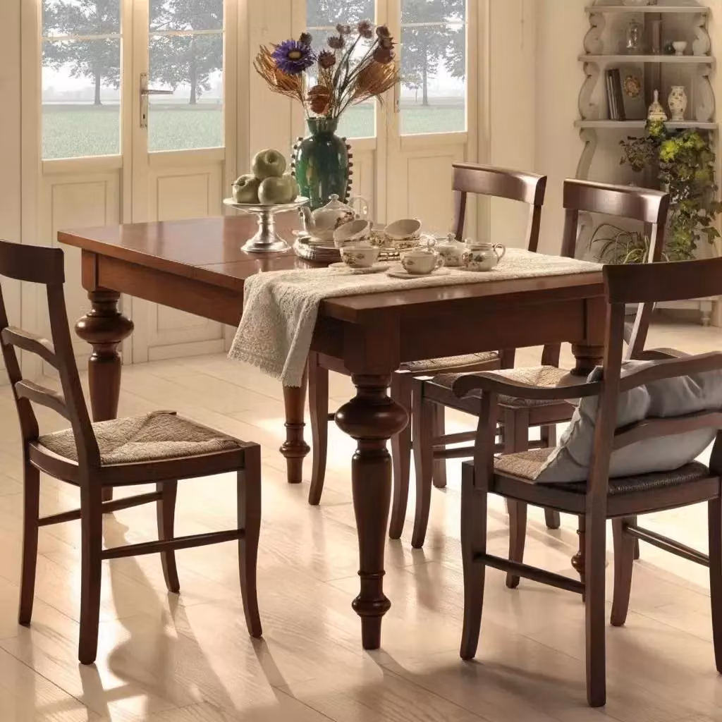 Tavolo da pranzo allungabile in legno Mobili 2G colore noce L: 160 cm, P: 90 cm, H: 80 cm – 4