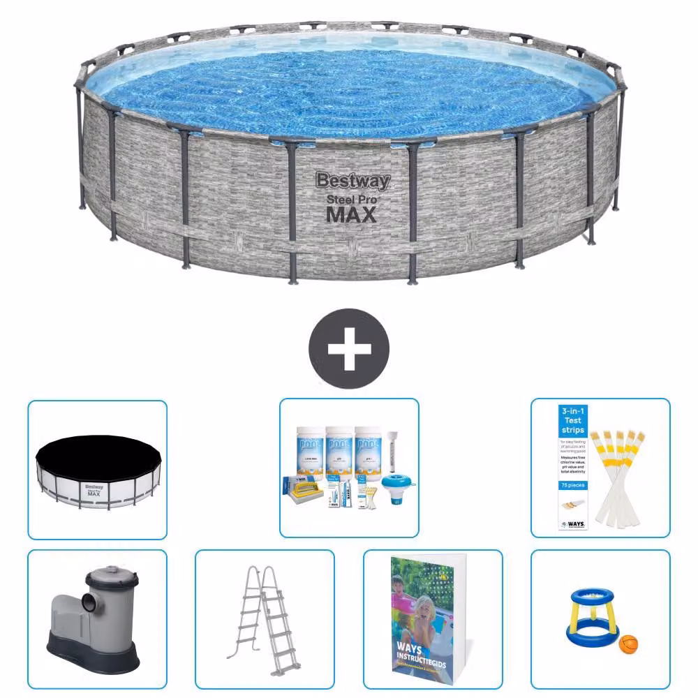 Bestway Steel Pro MAX, piscina in acciaio, forma rotonda - 549x122 cm - 6 pezzi, modello S548