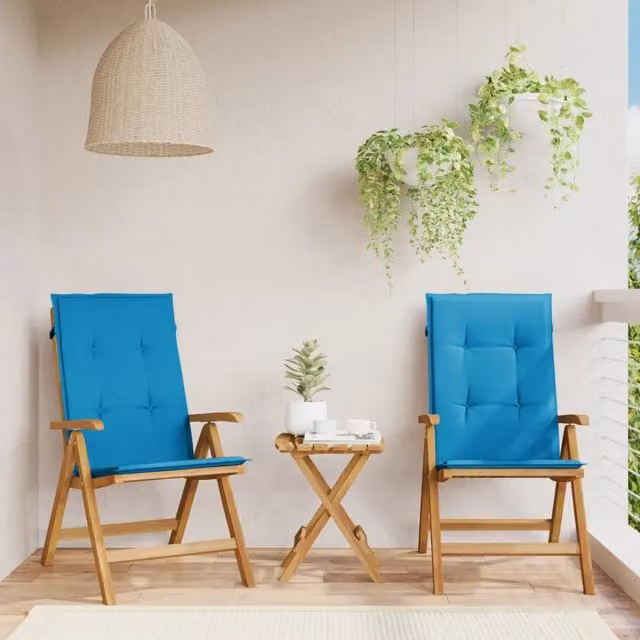 Sedie Reclinabili Pieghevoli con Cuscini 2 pz in Legno di Teak 3196437