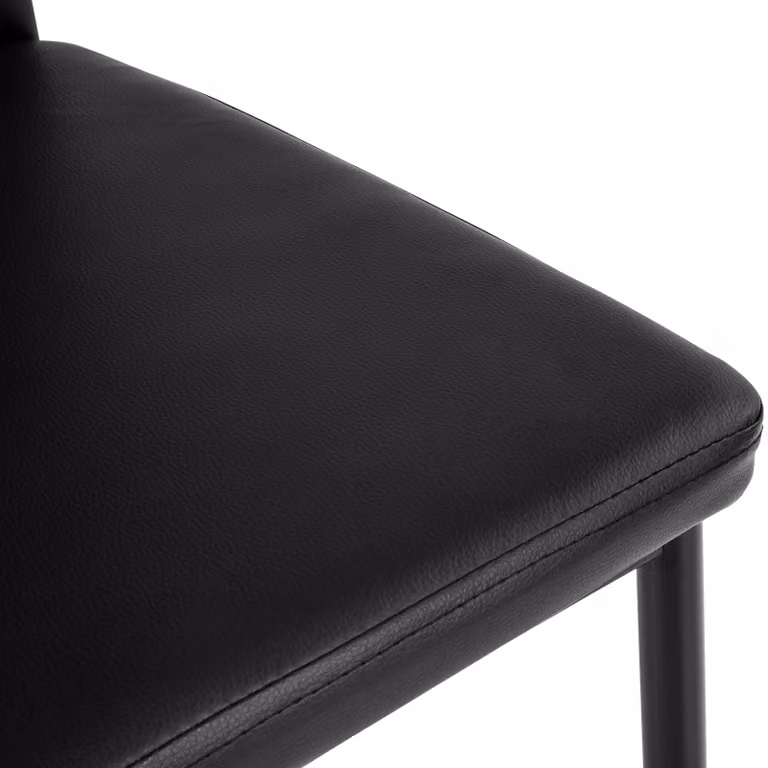 Set di 6 sedie moderne per sala da pranzo e cucina TecTake in ecopelle nera con struttura in metallo e plastica