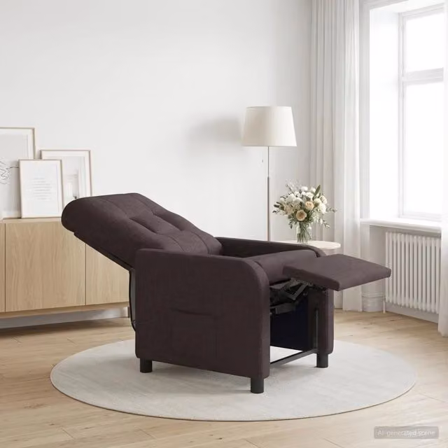 Divano Sedia-Poltrona Massaggiante Marrone Scuro Tessuto 674384