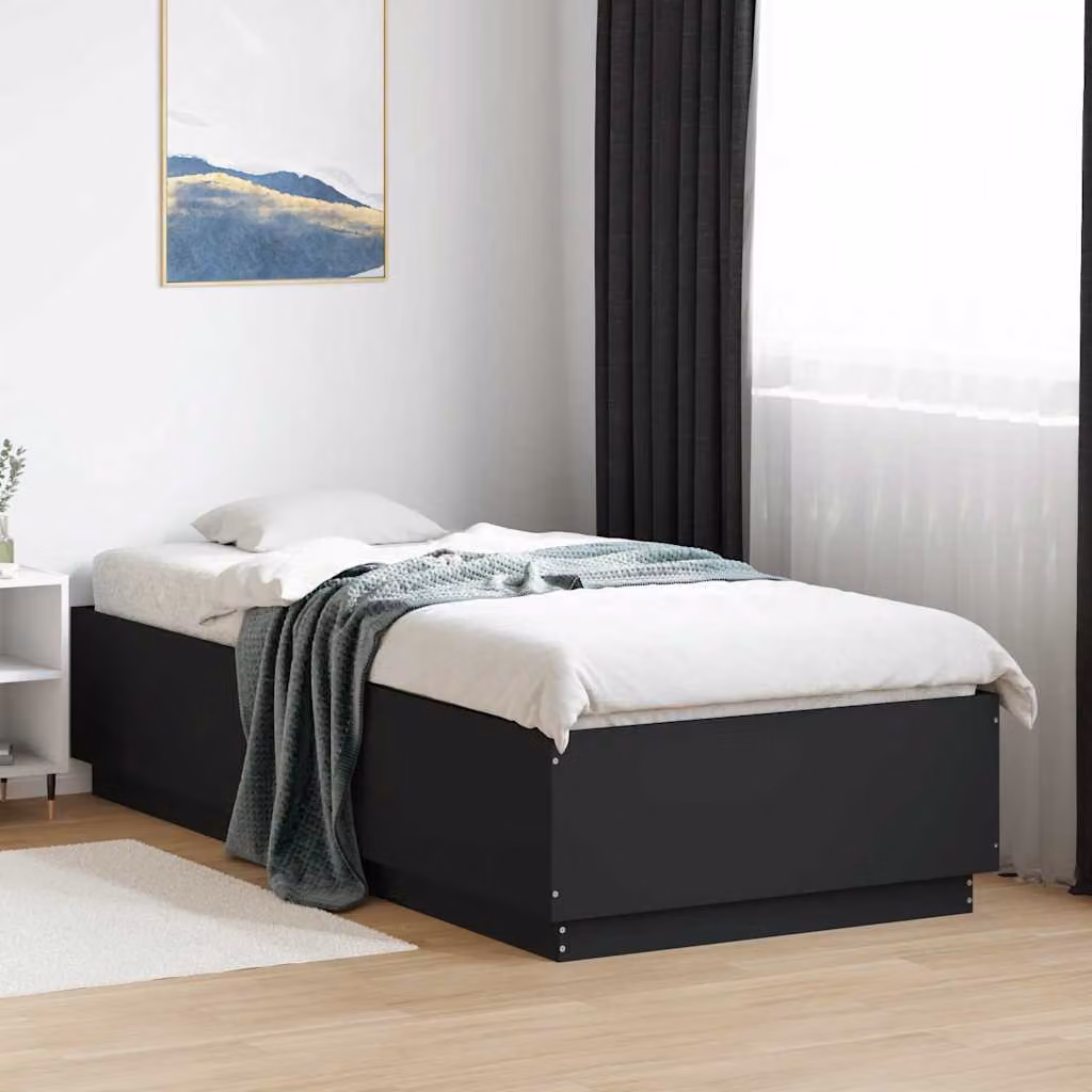 Giroletto moderno vidaXL in legno multistrato nero L/P/H: 100 x 200 x 40 cm