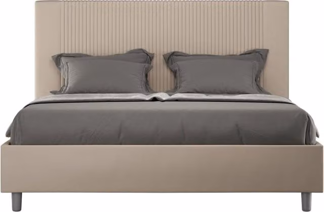 Letto matrimoniale imbottito Ityhome Goya con contenitore in similpelle L: 160 cm, P: 200 cm, H: 210 cm