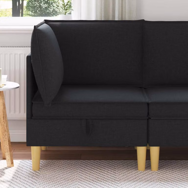Divano con contenitore in tessuto vidaXL stile minimalista per soggiorno in marrone e nero