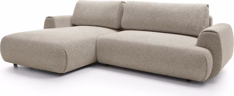 FURNLUX Divano ad angolo Borsa Beige e Nero 270cm / Colore principale: Beige / Dimensioni: 270 x 81 x 167 cm