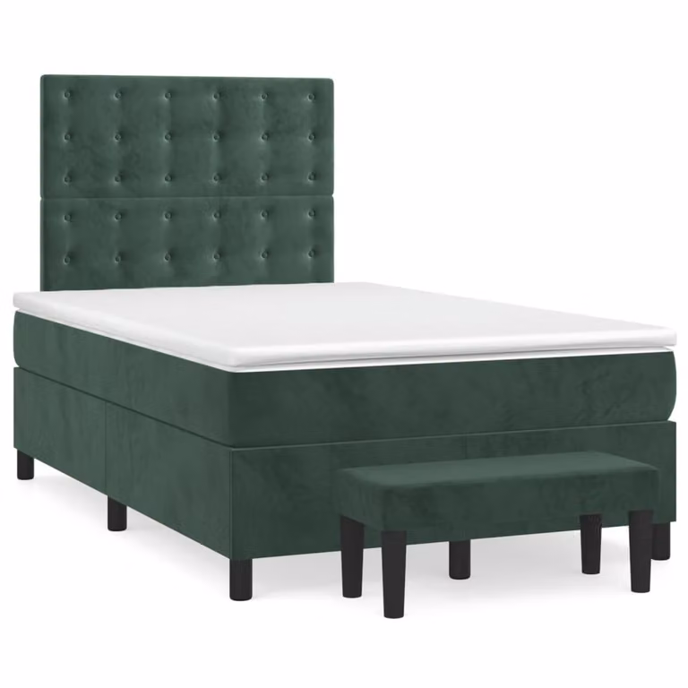 Maison Exclusive - Letto boxspring con materasso verde scuro 120x190 cm velluto