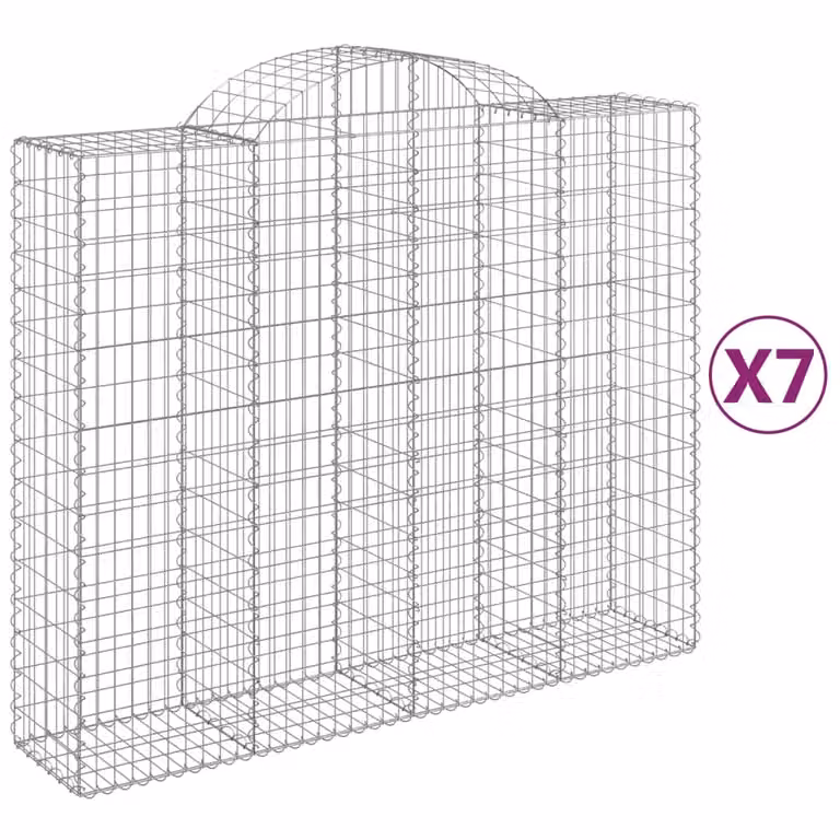 Cesti Gabbioni ad Arco 7 pz 200x50x160/180 cm Ferro Zincato