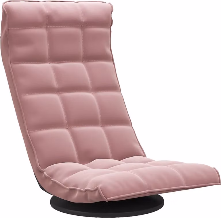 Sedia da Pavimento Girevole Rosa in Velluto