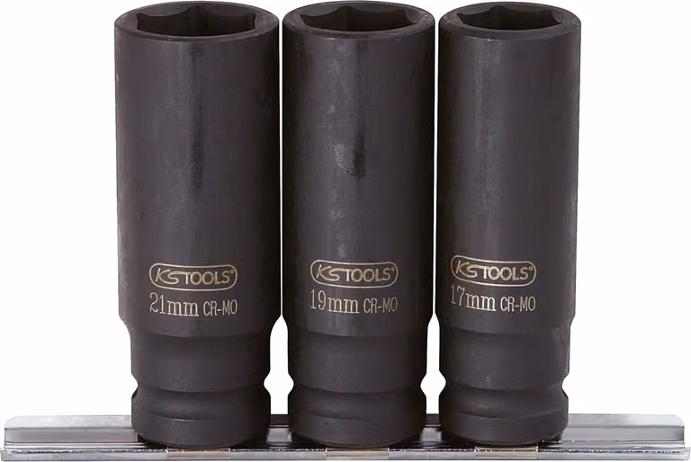 KS TOOLS Set di bussole esagonali da 1/2", lunghe, 3 pezzi - 515.0103