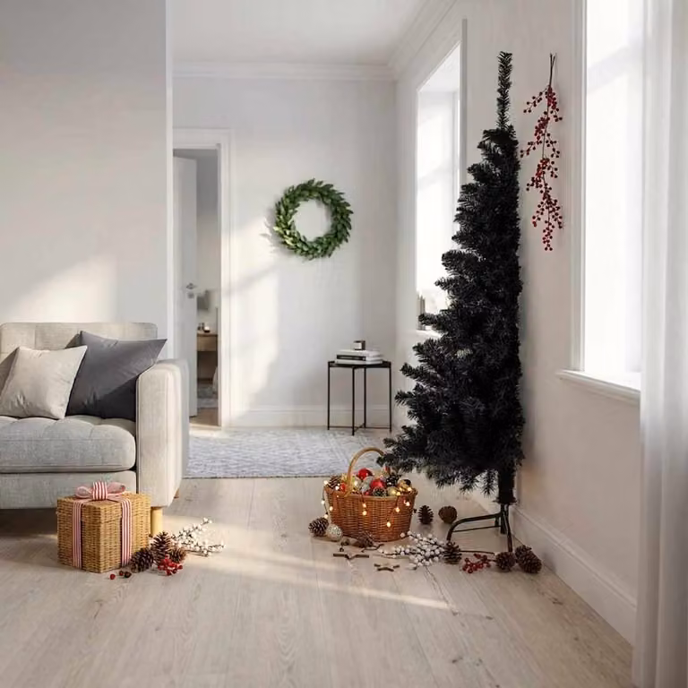 Albero di Natale artificiale da tavolo vidaXL, colore nero, Altezza: 180 cm