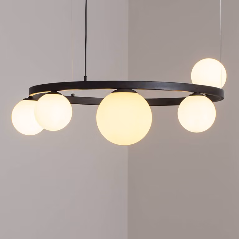 Lampada a sospensione Garda 5 ALDEX, dimmerabile, Nero, Soggiorno / Sala da pranzo, Metallo, Moderno, Lampada a sospensione