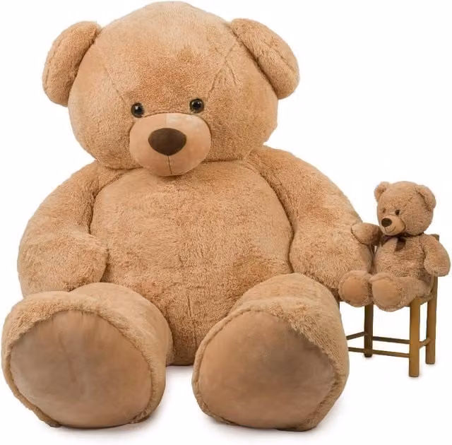 Orso Peluche Gigante De Car Beige con Fiocco, Altezza: 240 cm
