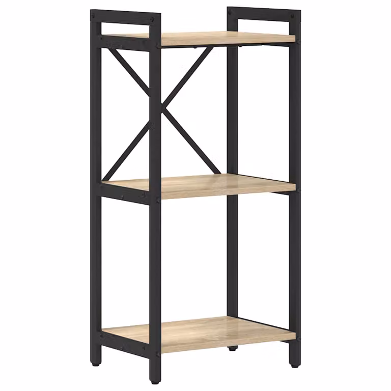 Libreria industrial vidaXL in legno e metallo marrone L 40 cm x P 30 cm x H 85 cm