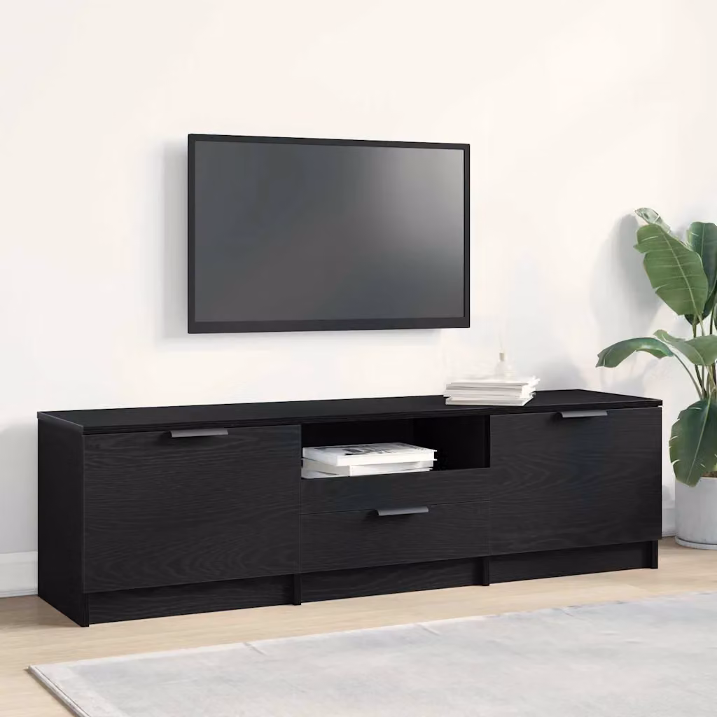 Supporto TV mobile vidaXL moderno in legno nero L/P/H: 140 x 35 x 40 cm