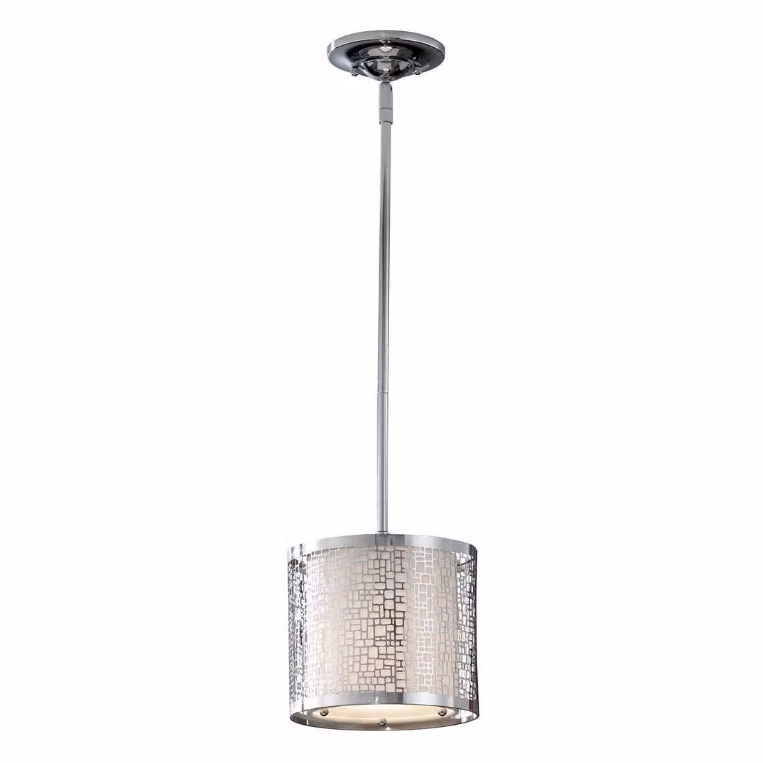 Lampada a sospensione Joplin cromata 1xE27x100W in metallo, dimensioni: 129,1x20,3x20,3 cm, IP20, Feiss