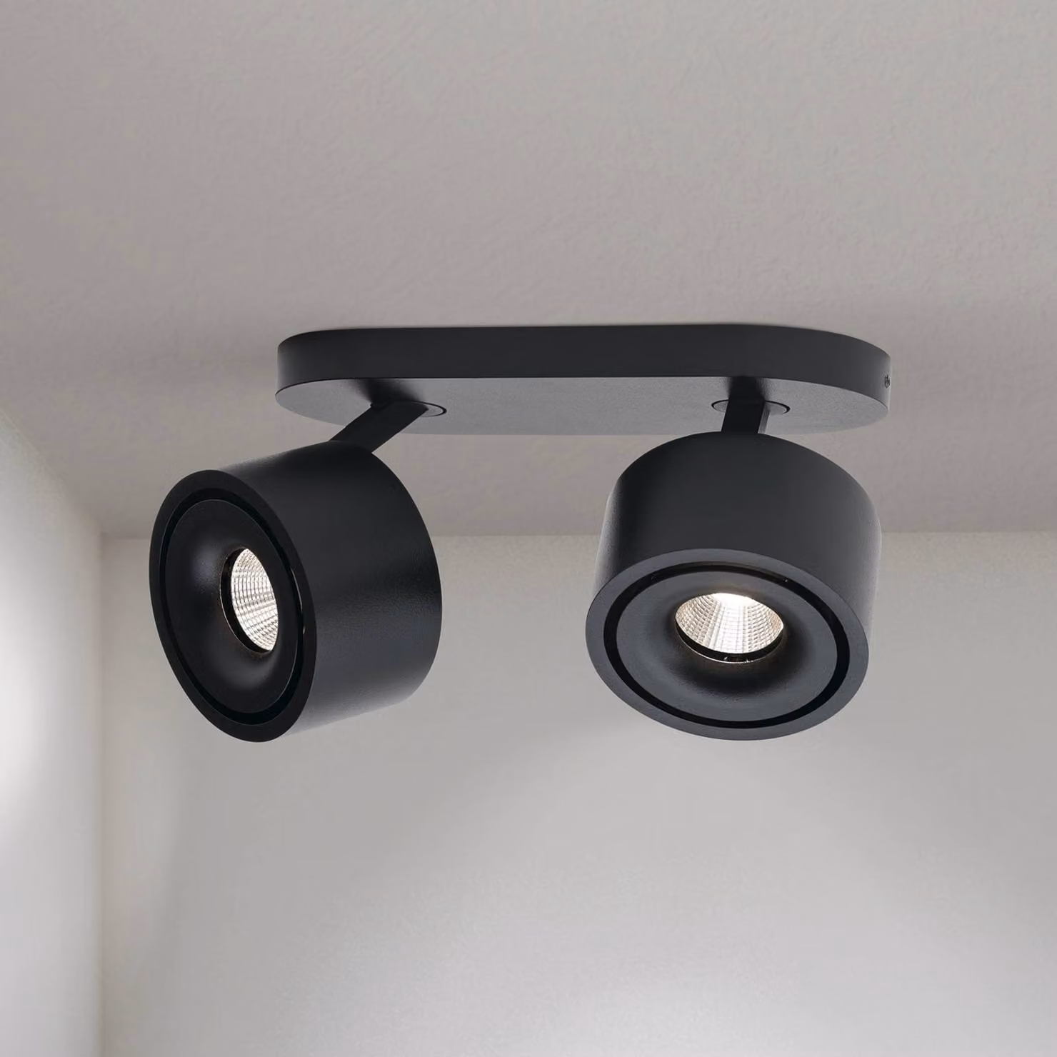 ORION Faretto da soffitto Specter LED, nero, lunghezza 19,4 cm, alluminio Specter, dimmerabile, Nero, Soggiorno / Sala da pranzo, Alluminio, Moderno