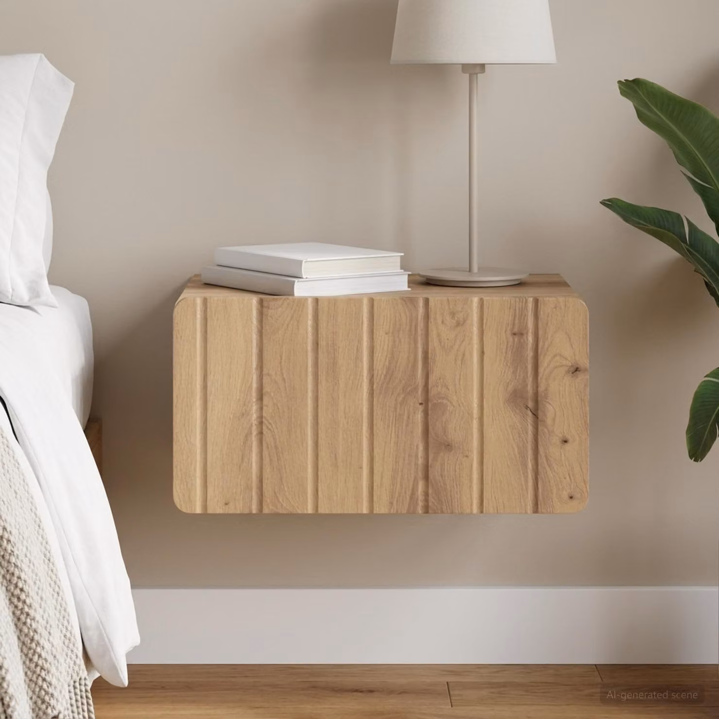 vidaXL Mobiletto da notte sospeso in stile moderno colore marrone L: 49 cm, P: 34,5 cm, H: 24 cm