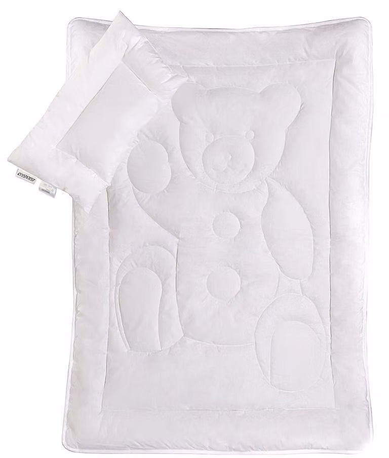Omgoods - Set copripiumino e federa - 100% cotone - Inverno - Antiallergico (100x135 cm)