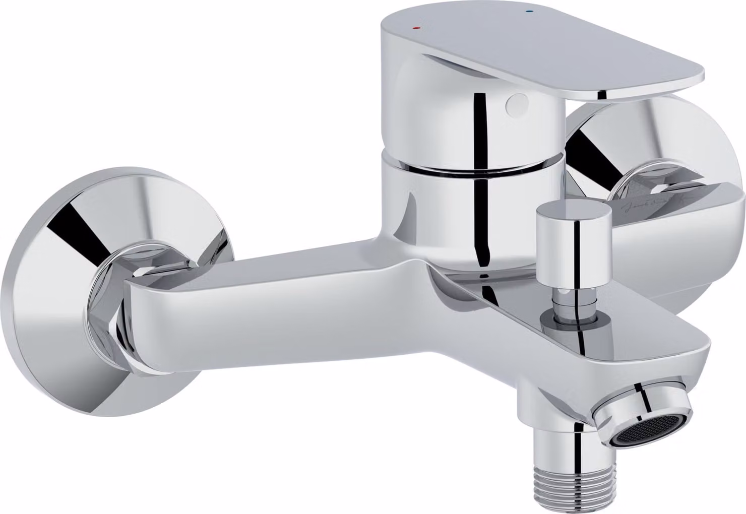 Miscelatore monocomando per bagno e doccia, finitura cromata, con deviatore