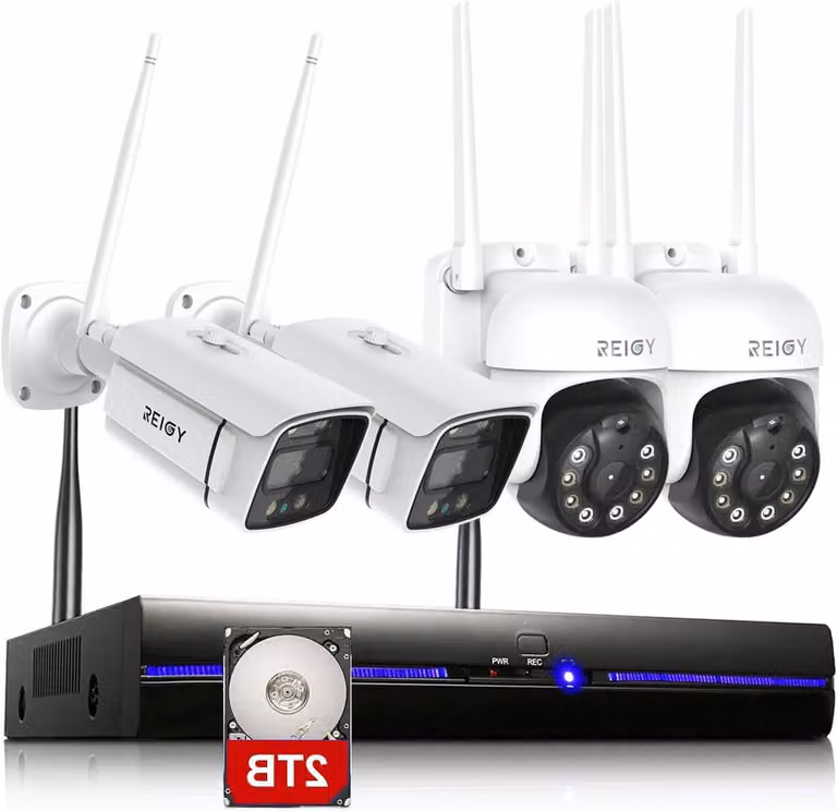 Sistema di videosorveglianza - Telecamera di sicurezza Wi-Fi - Telecamera wireless - Telecamera da esterno - Kit di videosorveglianza
