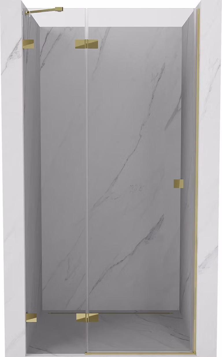 Mexen Lunar porta doccia a battente sinistra 105 cm, trasparente, oro - 834-105-000-50-00-L