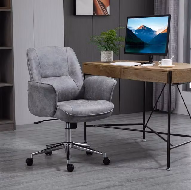 Sedia da ufficio 67 x 69 x 92-102 cm grigio chiaro – ergonomica, basculante