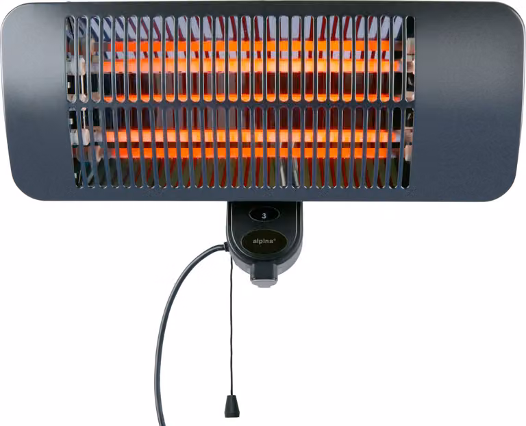 riscaldatore a infrarossi alpina per patio sospeso 2000W 3 livelli di riscaldamento - riscaldatore per patio resistente agli spruzzi IP34 con lampada a infrarossi - riscaldatore per patio