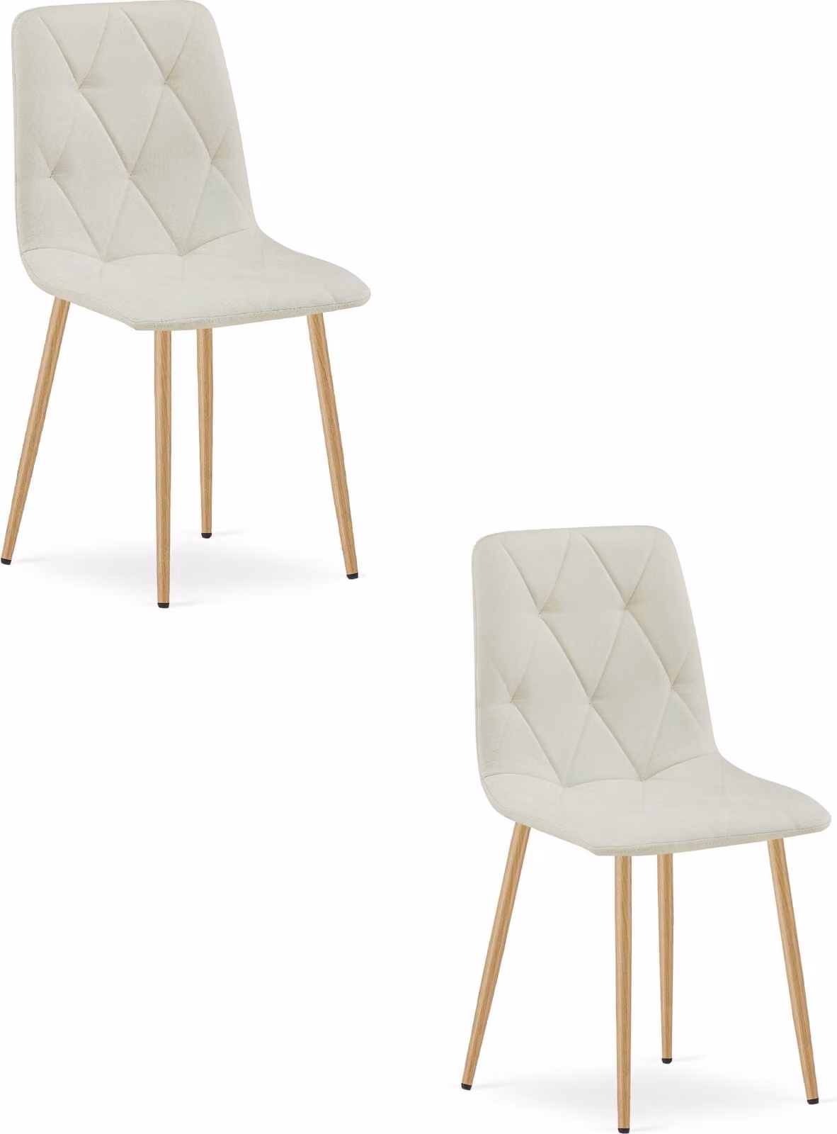 Sedia LIBRA - tessuto beige / gambe in legno x 2