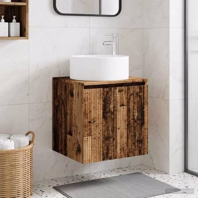 Mobile lavabo da parete Legno antico 49,5 x 44,5 x 65,5 cm 890470