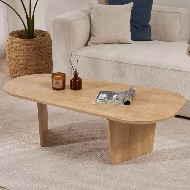 DMORA Tavolino da Salotto Dozza Ovale Marrone Rovere L: 126 cm, P: 65 cm, H: 40 cm – 1